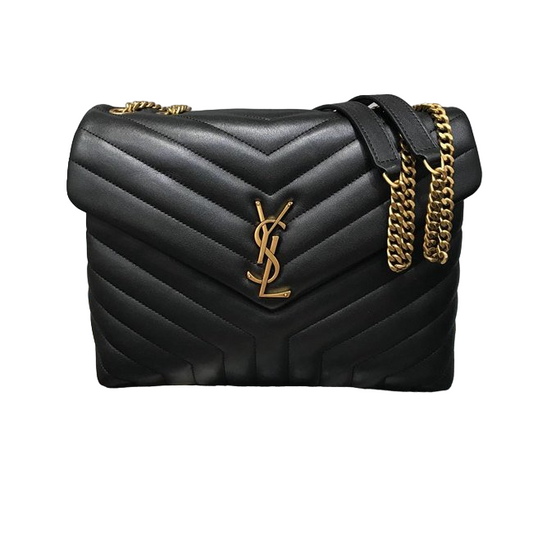 College Monogram Black Gold Crossbody Bag